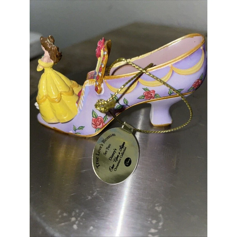 Bradford Exchange Disney Once Upon A Slipper BELLE 'True Loves Blossom' EUC